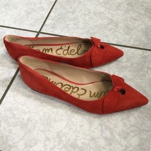 Sam Edelman Raz pointy suede ballet red shoe 8.5